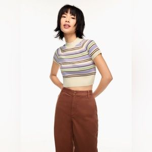 NWOT Aritzia Sunday Best Hardy Mockneck in Vanilla Ygrt/Lavandin in size XS